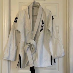 Elite Sports Mens Core White Preshrunk Brazilian Jiu Jitsu Gi A3